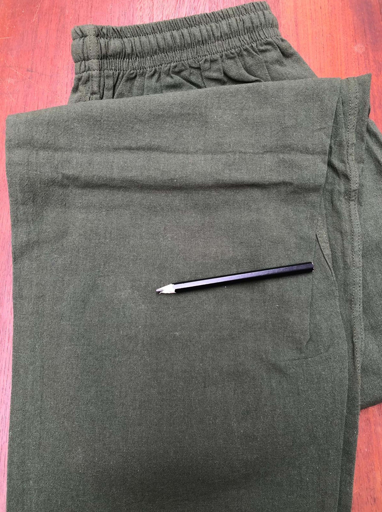 Pantalones de algodón con cordón Verde - Segunda Vida