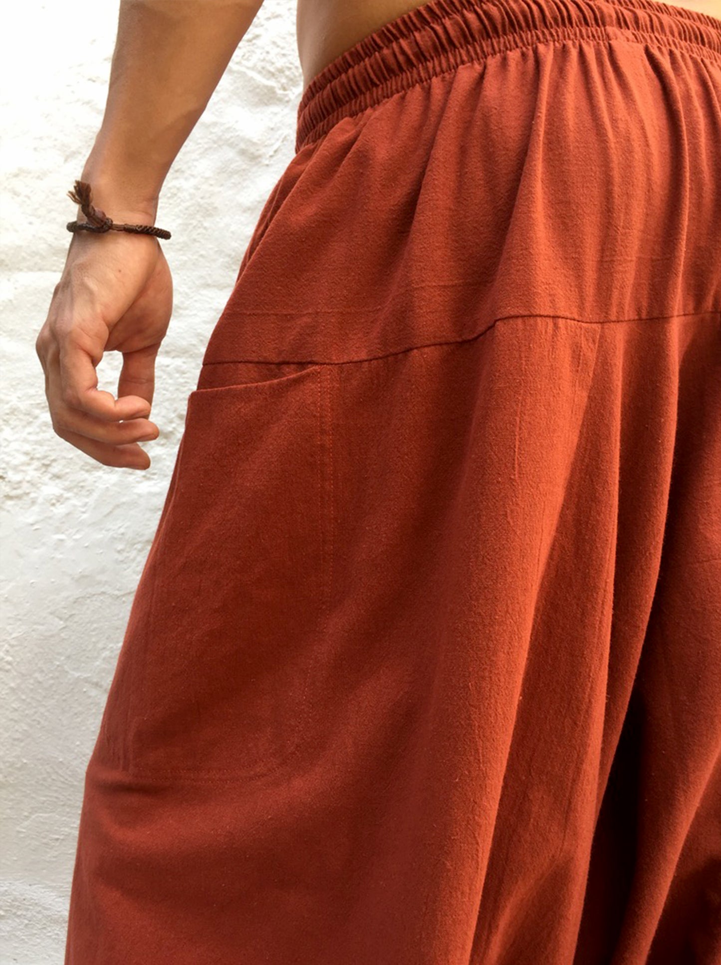 Pantalon Hippie Naranja Obscuro de Algodón