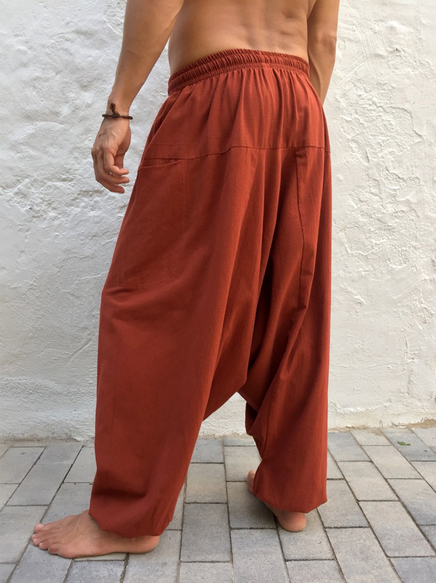 Pantalon Hippie Naranja Obscuro de Algodón