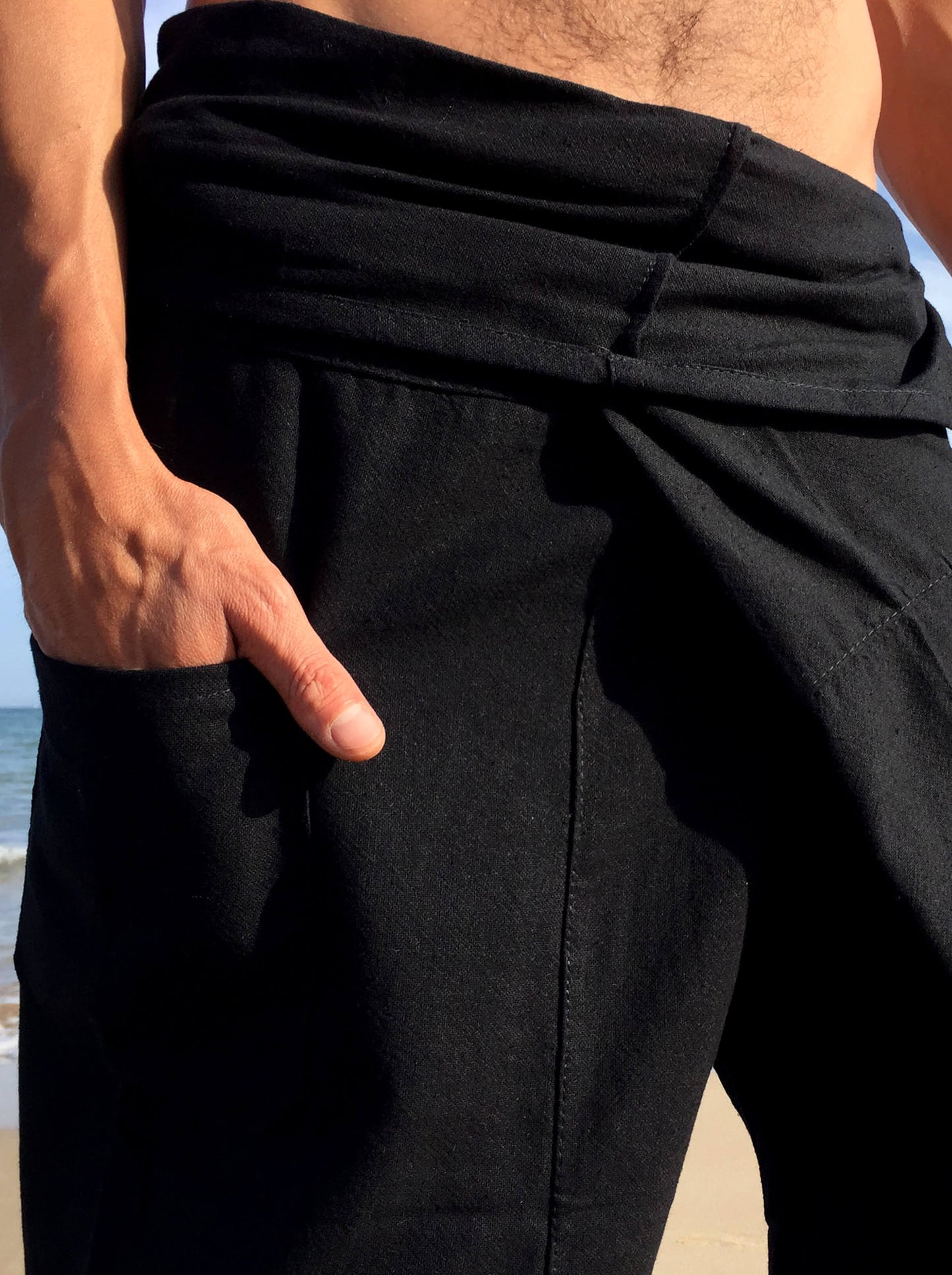 Pantalones Tailandeses de algodón color Negro