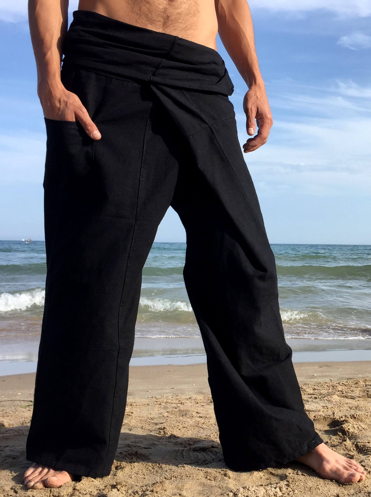 Pantalones Tailandeses de algodón color Negro
