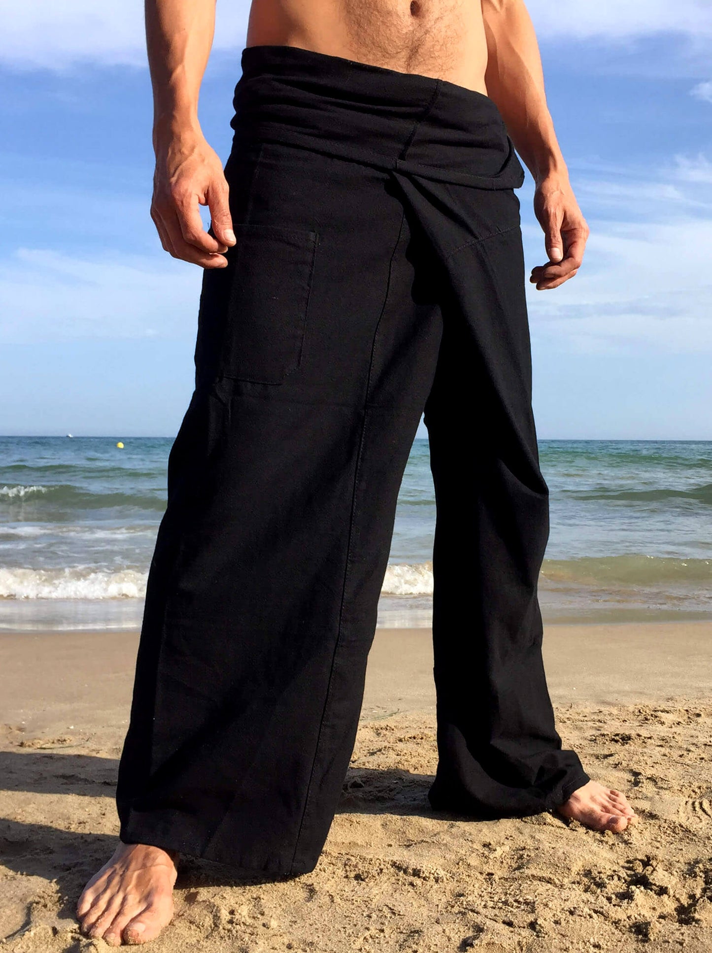 Pantalones Tailandeses de algodón color Negro