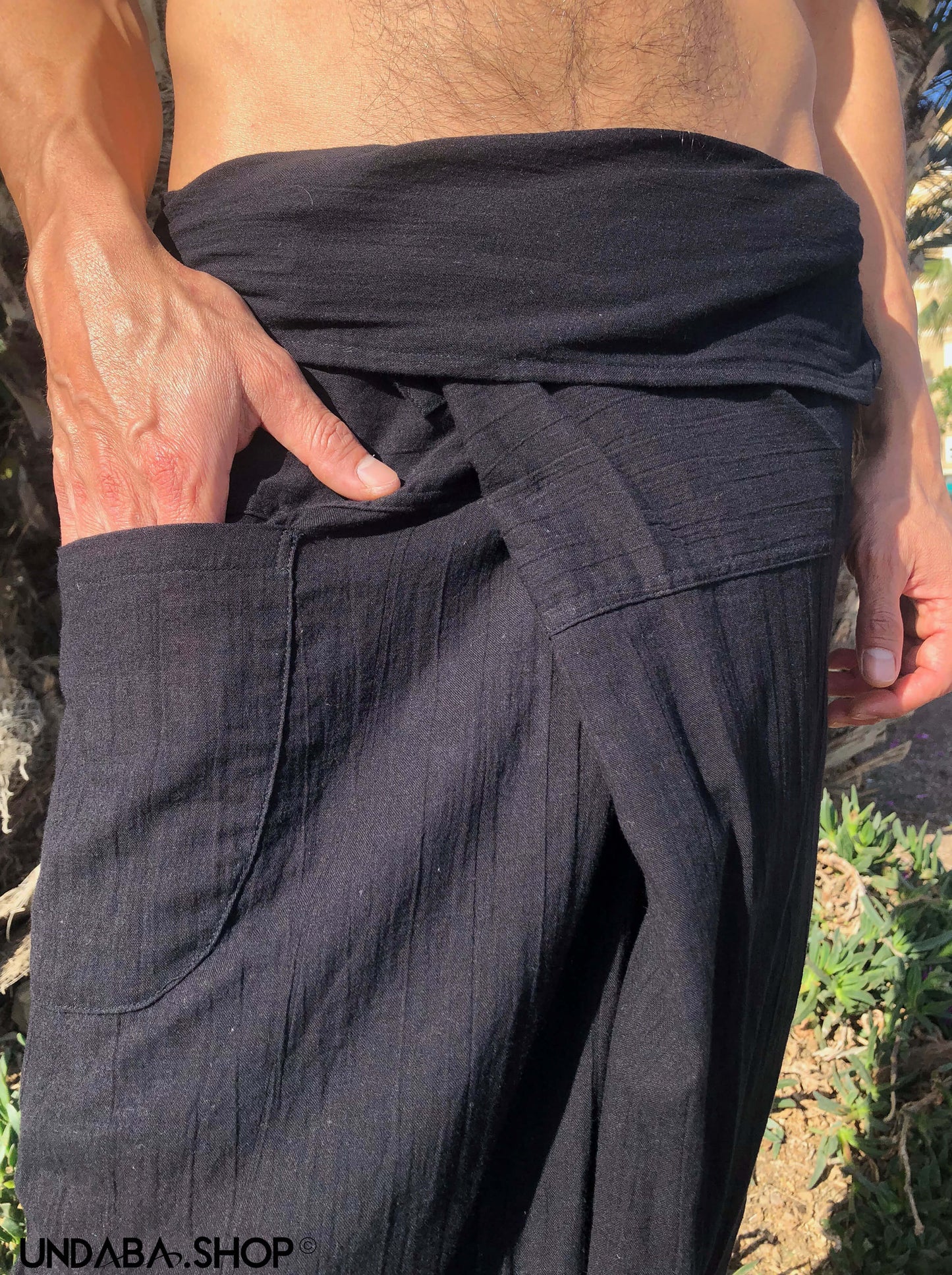Pantalones Tailandeses de Algodon extra ligero Negro