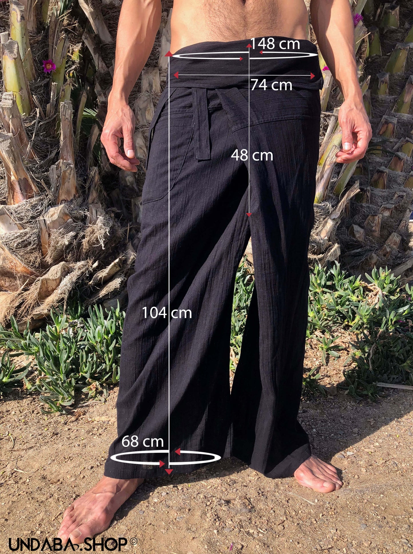 Pantalones Tailandeses de Algodon extra ligero Negro