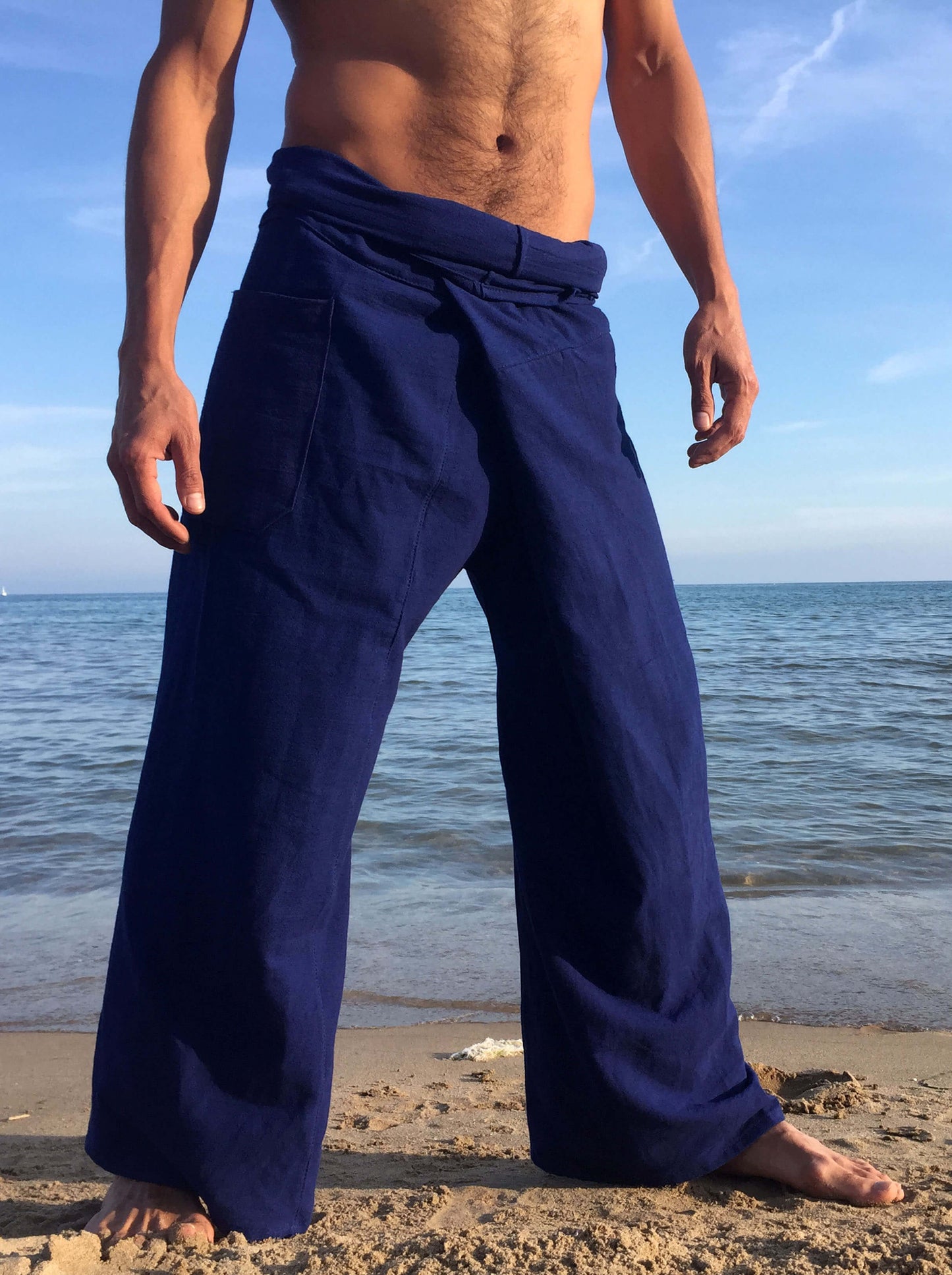 Pantalones Tailandeses de algodón color Azul Eléctrico - Segunda Vida