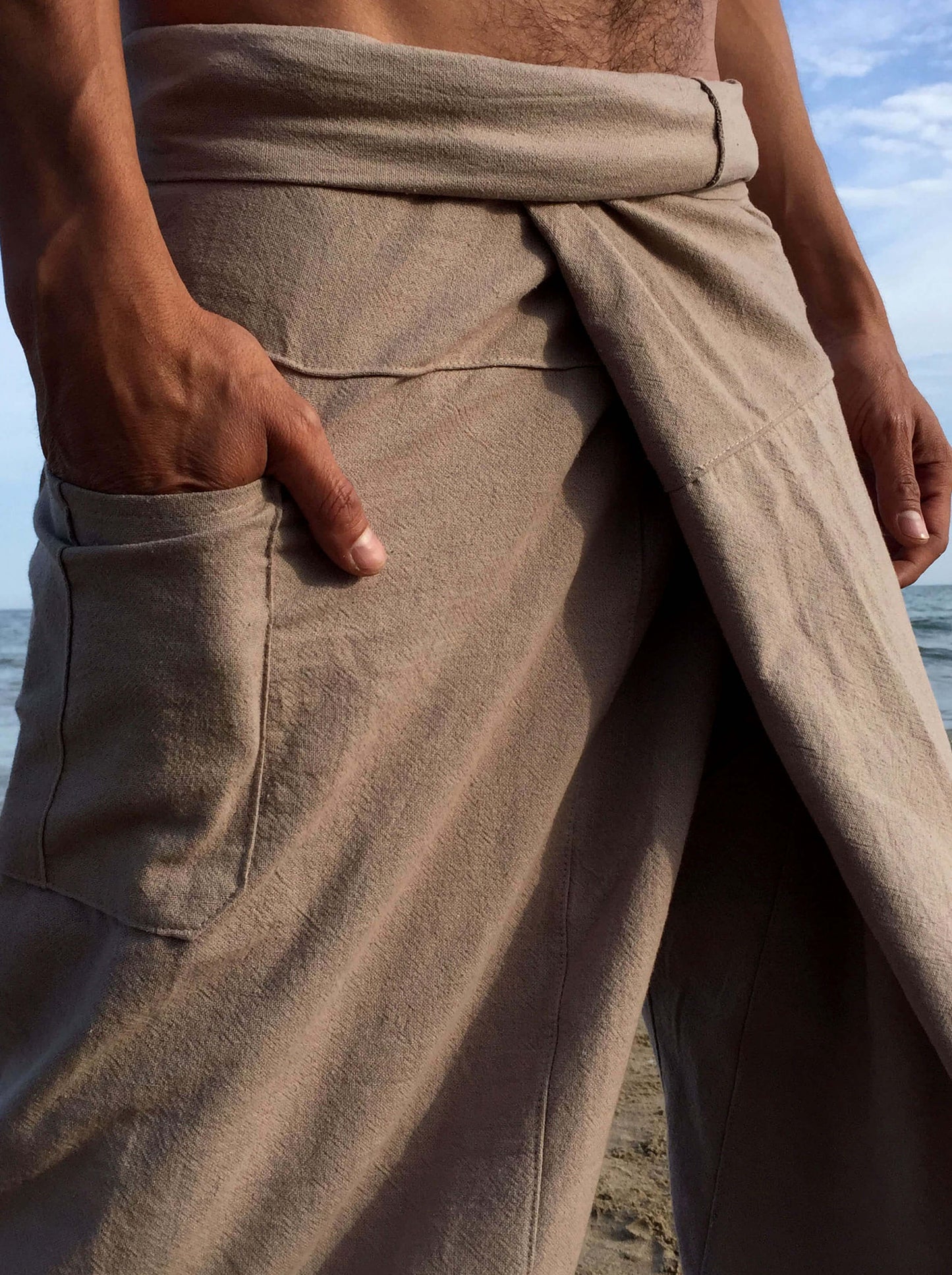 Pantalones Tailandeses de algodón color Latte - Segunda Vida