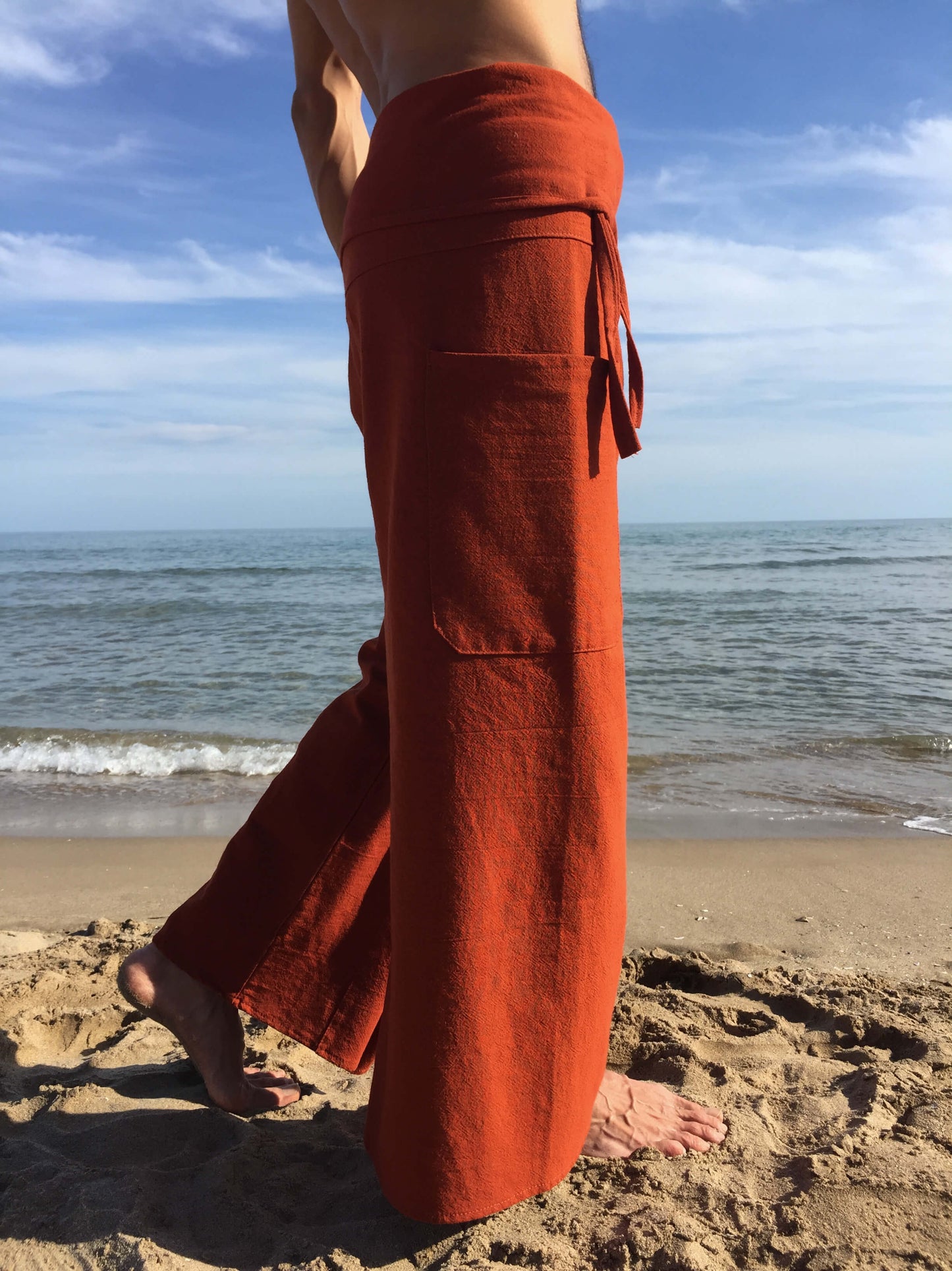 Pantalones Tailandeses de algodón color Naranja Obscuro