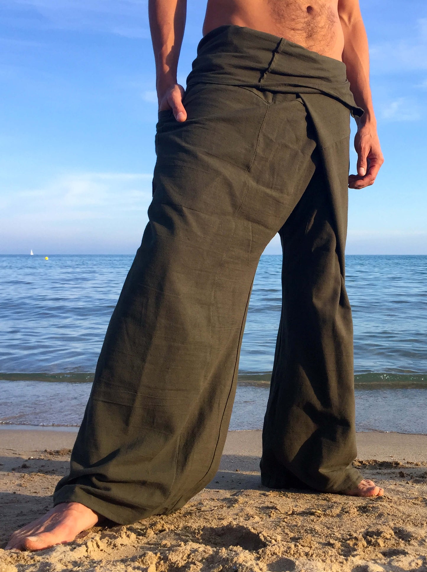 Pantalones Tailandeses de algodón color Verde Oliva - Segunda Vida