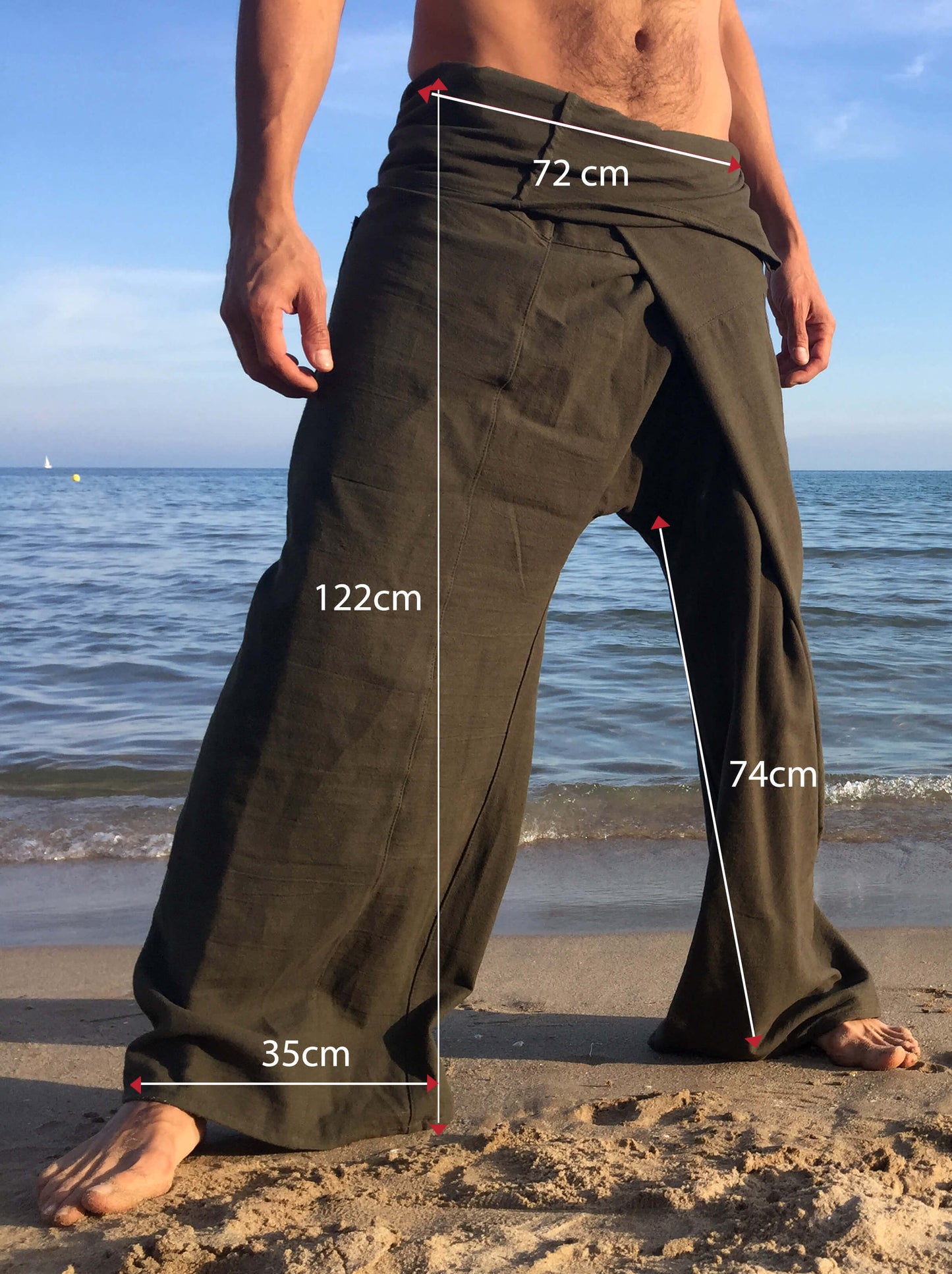 Pantalones Tailandeses de algodón color Verde Oliva