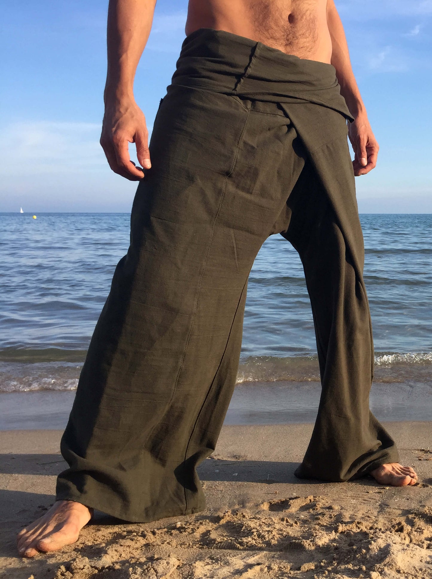 Pantalones Tailandeses de algodón color Verde Oliva - Segunda Vida