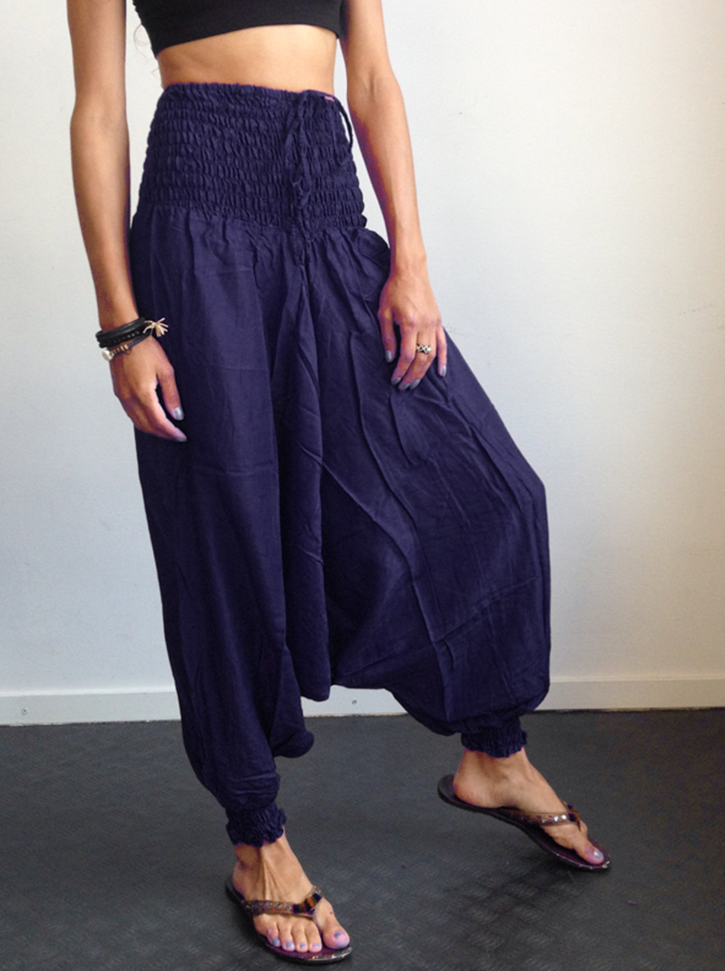 Pantalones Harem Azul Medianoche
