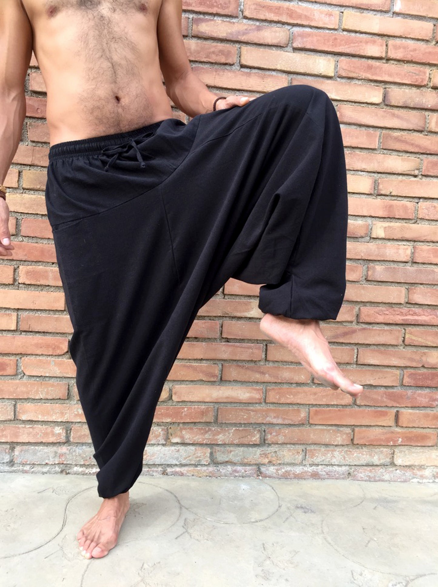 Pantalon Hippie Negro de Algodón