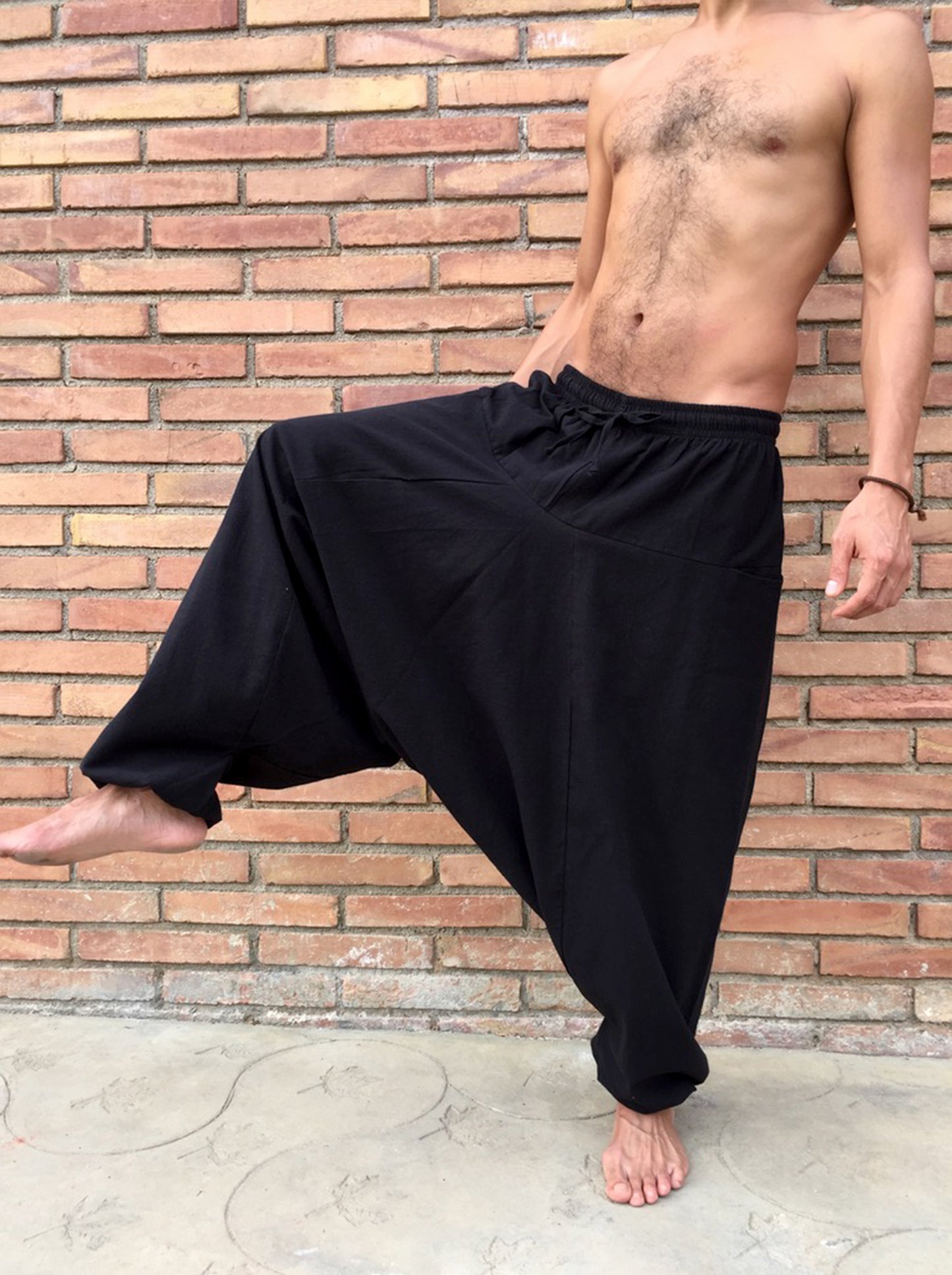 Pantalon Hippie Negro de Algodón