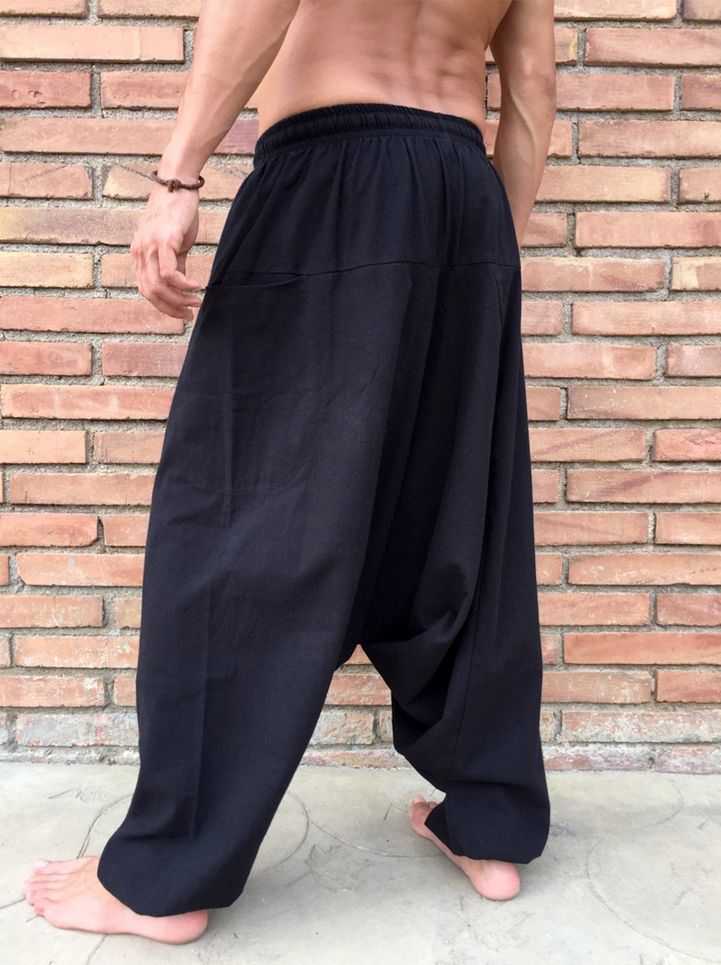 Pantalon Hippie Negro de Algodón