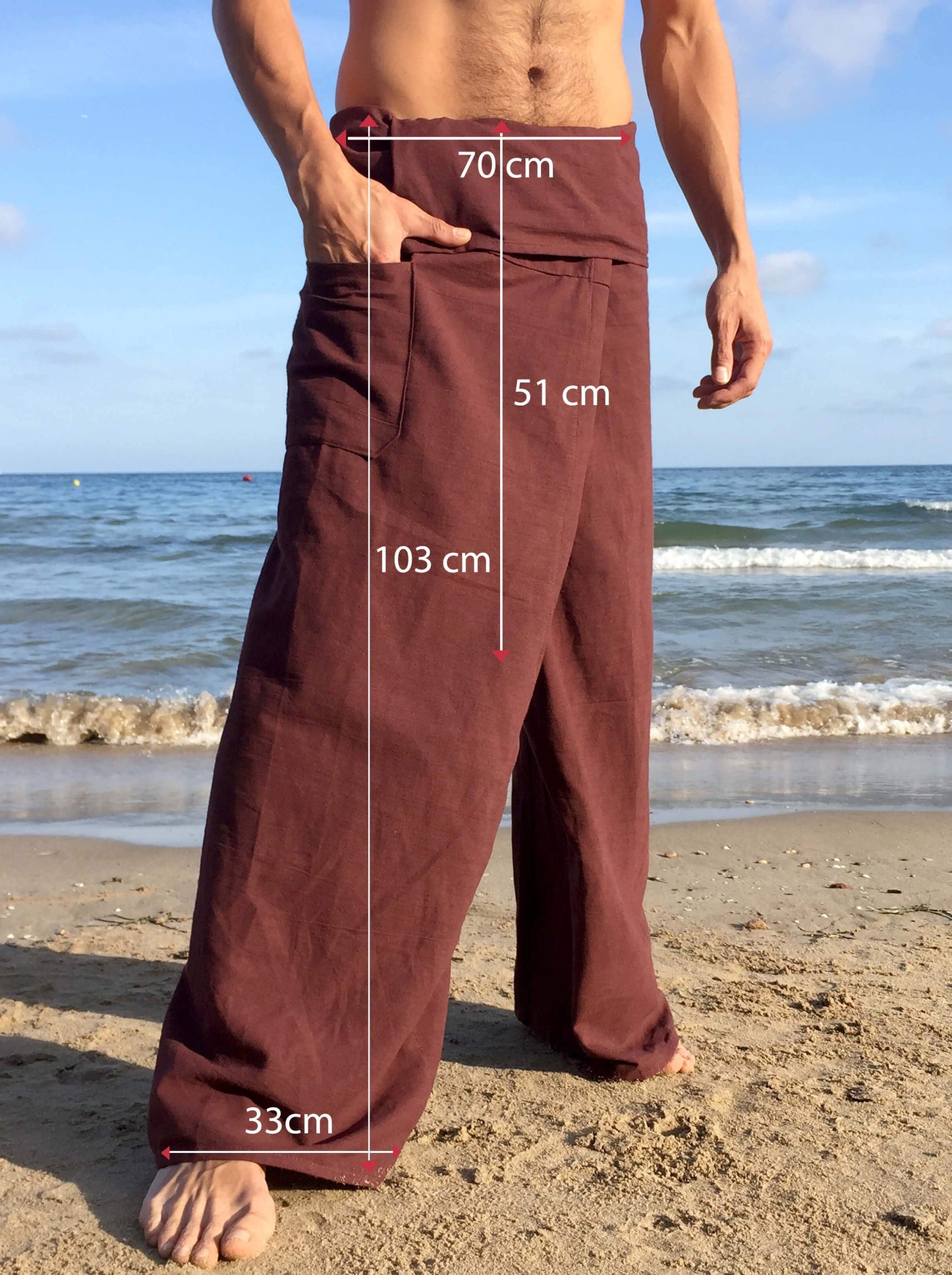 Pantalones Tailandeses de algodón color Café - Segunda Vida