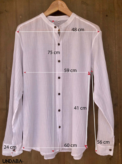 Camisa Blanca de algodón ligero con botones de coco