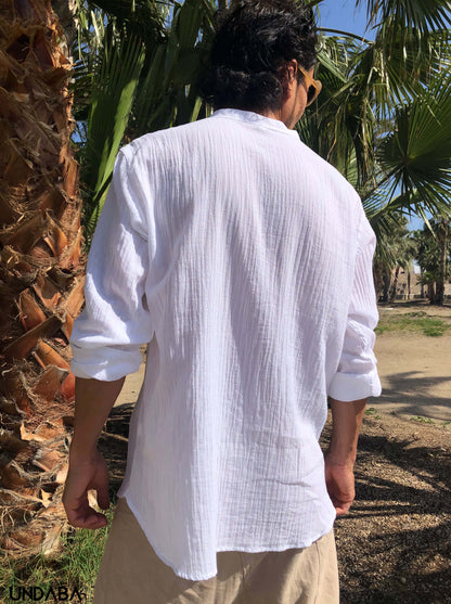 Camisa Blanca de algodón ligero con botones de coco