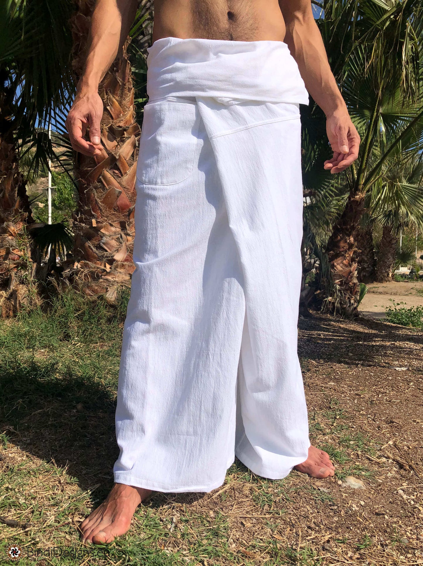 Pantalones Tailandeses de Algodón Claro Blanco