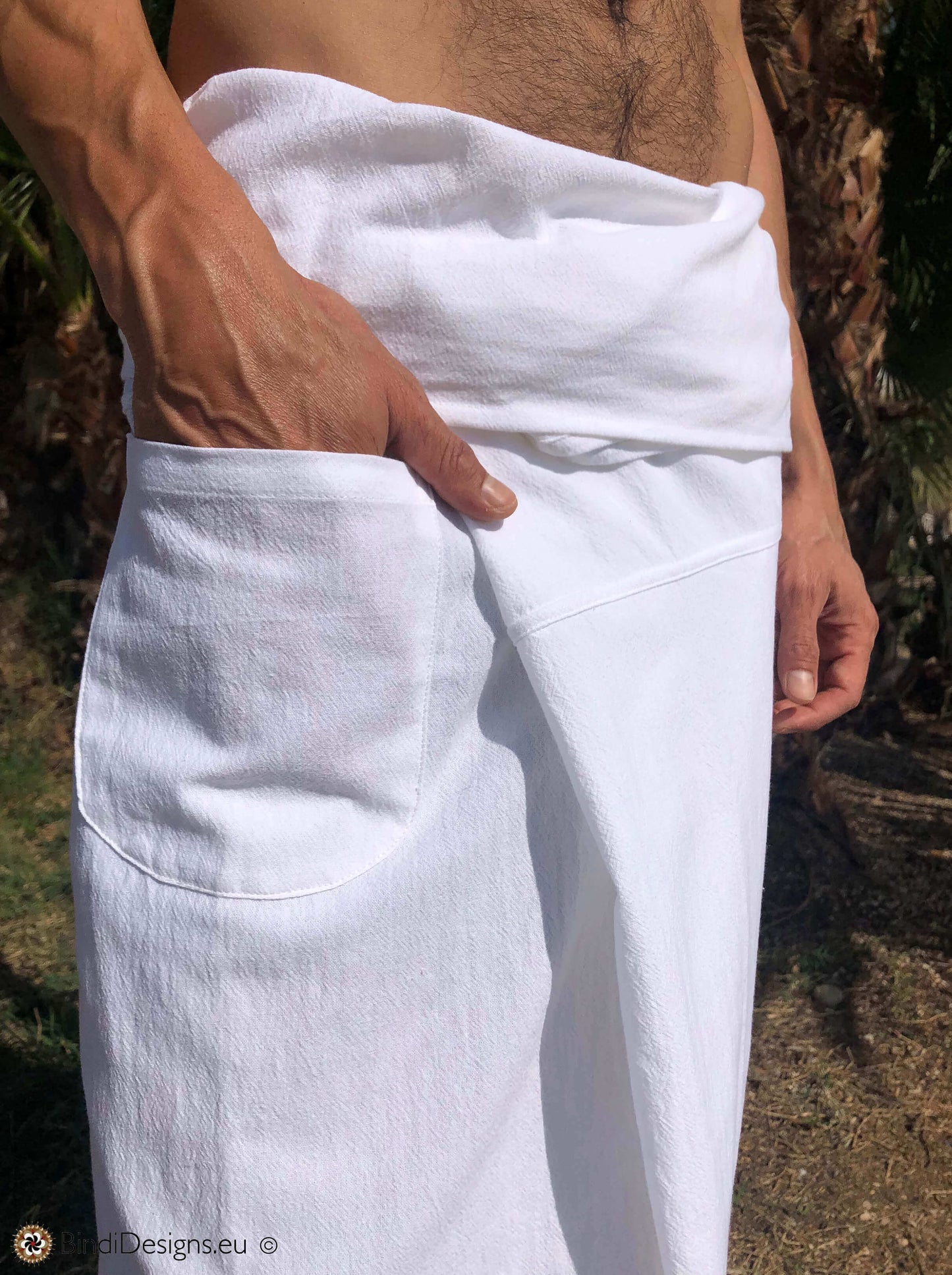 Pantalones Tailandeses de Algodón Claro Blanco