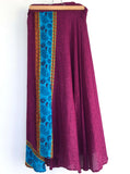 Falda cruzada con estampado de cachemira color vino rojo