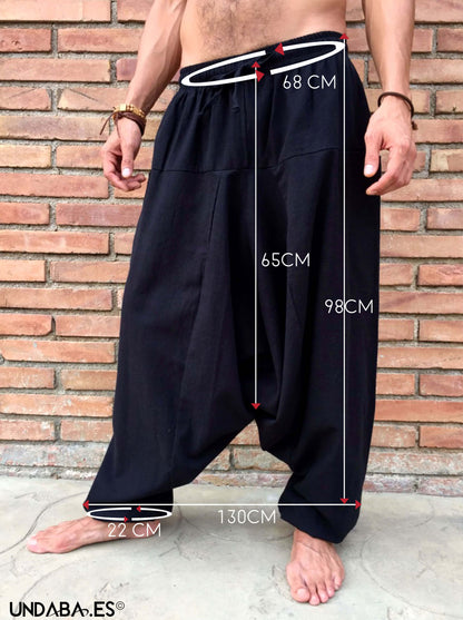 Pantalon Hippie Negro de Algodón