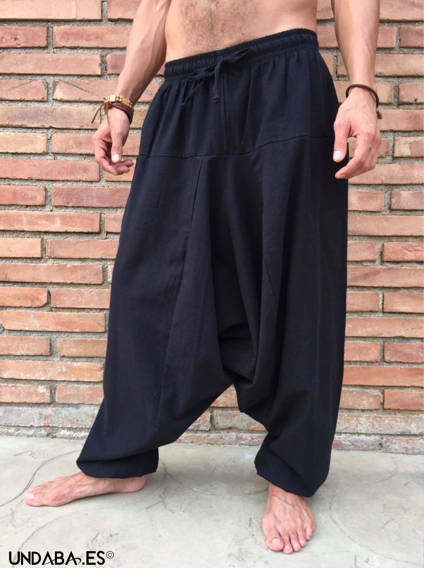 Pantalon Hippie Negro de Algodón