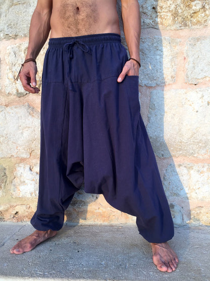 Pantalon Hippie Azul Medianoche de Algodón