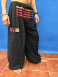 Pantalon Samurai Negros con adorno de algodón tailandes