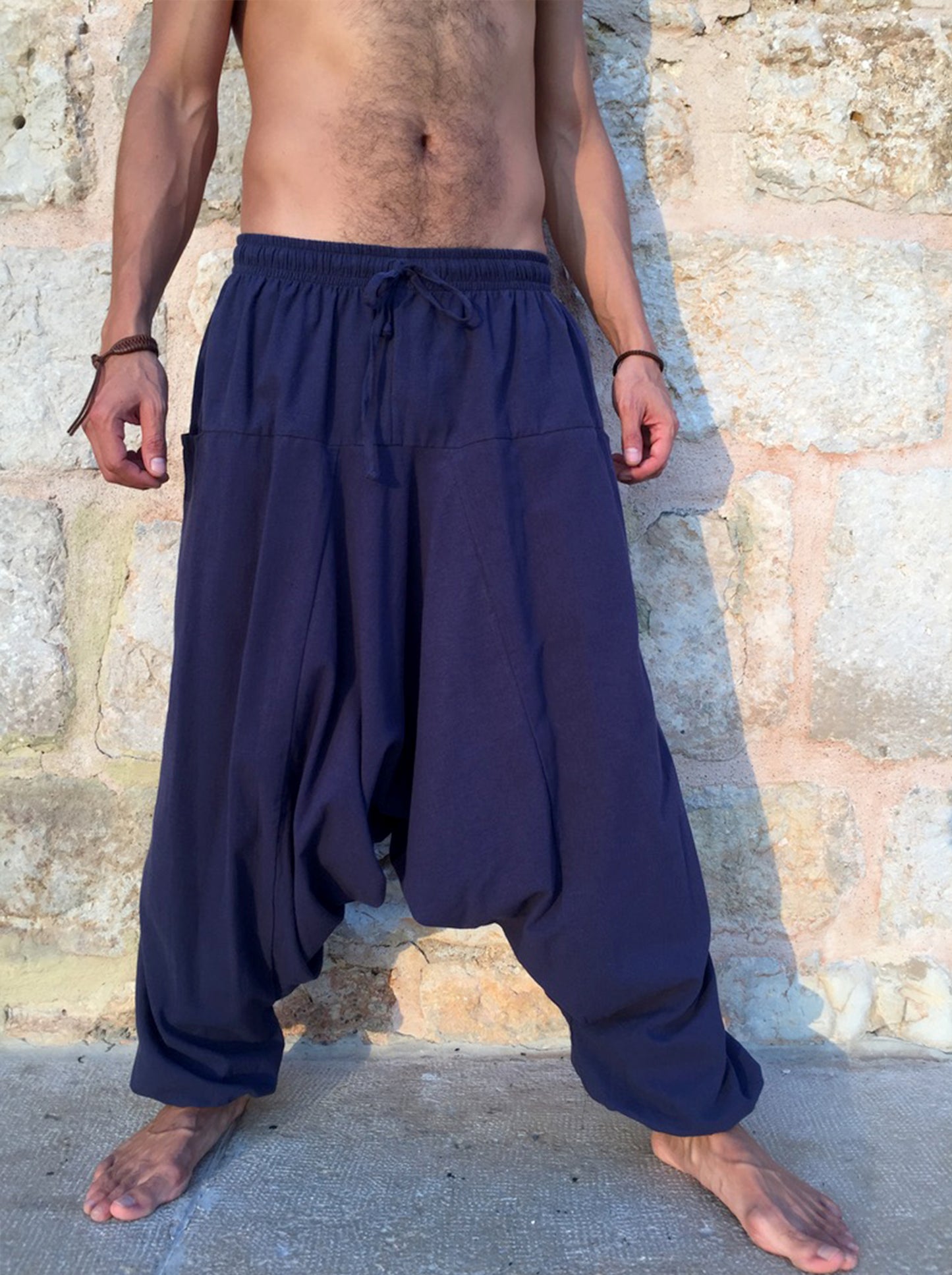 Pantalon Hippie Azul Medianoche de Algodón