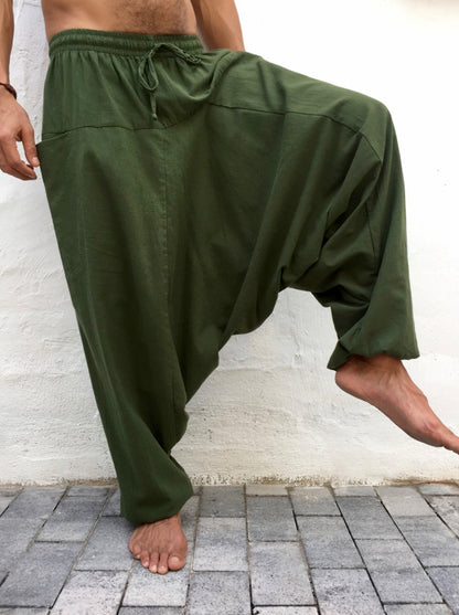 Pantalon Hippie Verde de Algodón