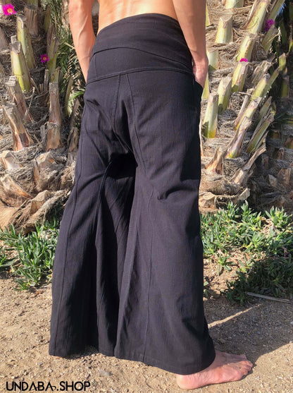 Pantalones Tailandeses de algodón ligero negro