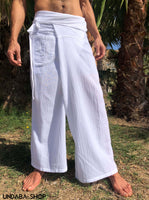 Pantalones Tailandeses de Algodon extra ligero Blanco