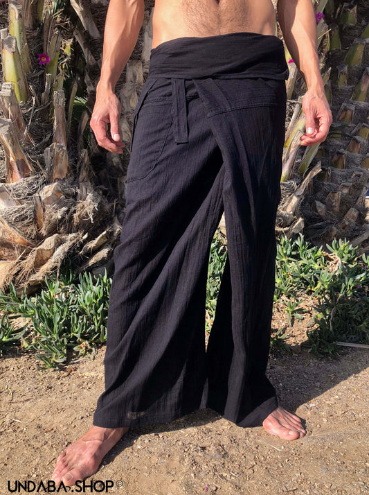 Pantalones Tailandeses de Algodon extra ligero Negro