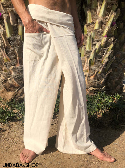 Pantalones Tailandeses de algodon ligero natural