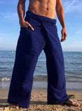 Pantalones Tailandeses de algodón color Azul Eléctrico