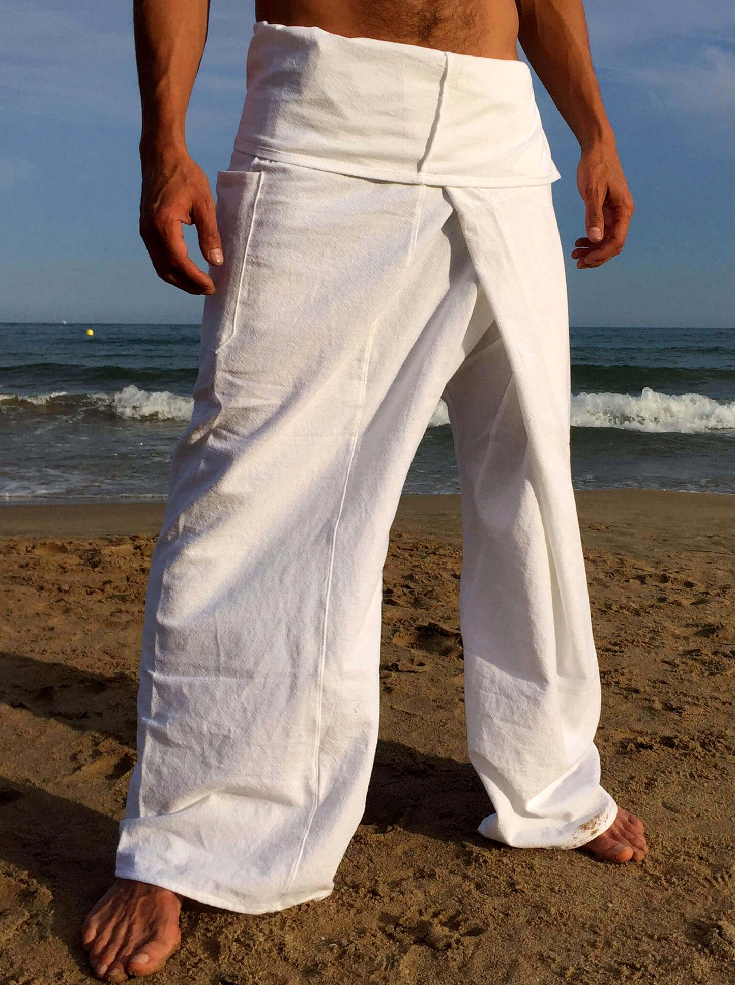 Pantalones Tailandeses de algodón color Blanco