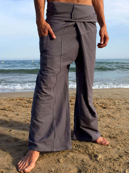 Pantalones Tailandeses de algodón color Gris