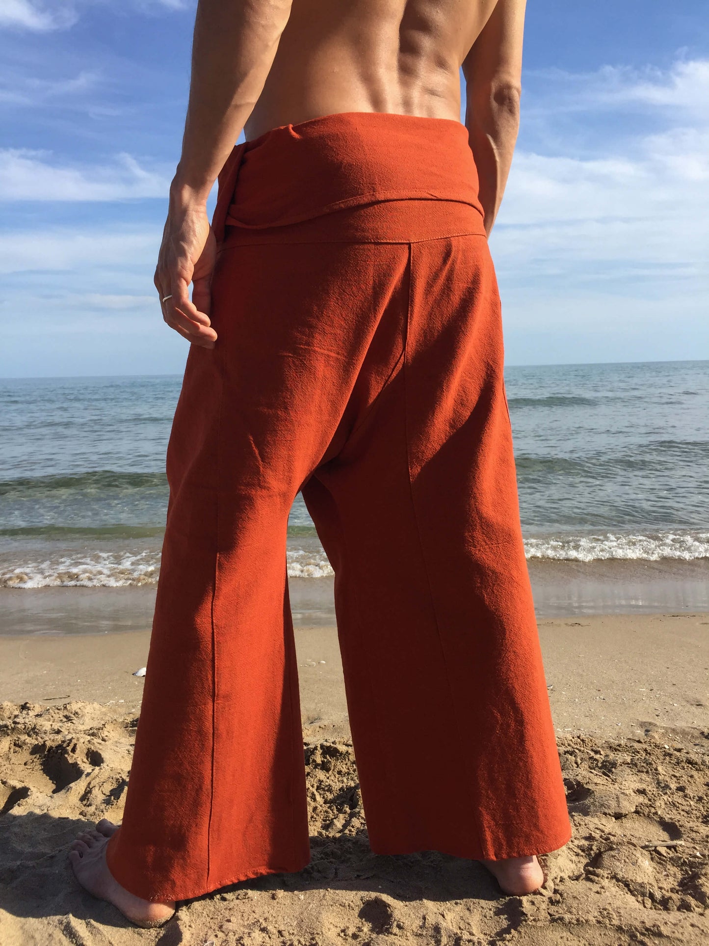 Pantalones Tailandeses de algodón color Naranja Obscuro