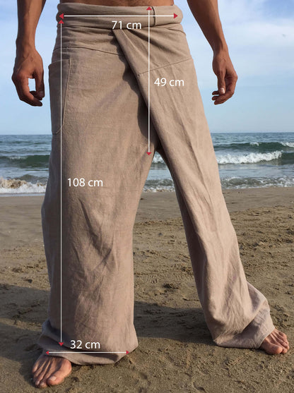 Pantalones Tailandeses de algodón color Latte