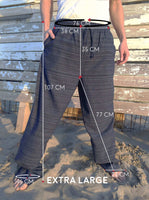 Pantalones Azul Oscuro de algodón con cordón y patrón de línea