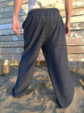 Pantalones Azul Oscuro de algodón con cordón y patrón de línea