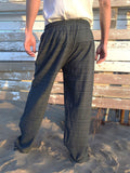 Pantalones Gris Oscuro de algodón con cordón y patrón de línea