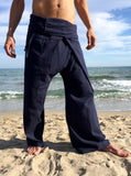 Pantalones con Rayas Tailandeses de algodón color Azul