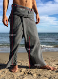 Pantalones con Rayas Tailandeses de algodón color Gris