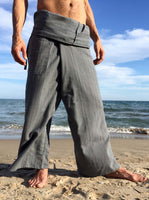 Pantalones con Rayas Tailandeses de algodón color Gris