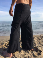 Pantalones con Rayas Tailandeses de algodón color Negro