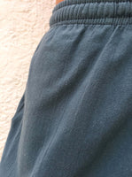 Pantalones de algodón con cordón Azul Polvoriento