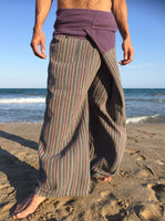 Pantalones con rayas Tailandeses de algodón crudo color iris