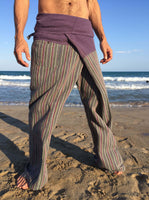 Pantalones con rayas Tailandeses de algodón crudo color iris