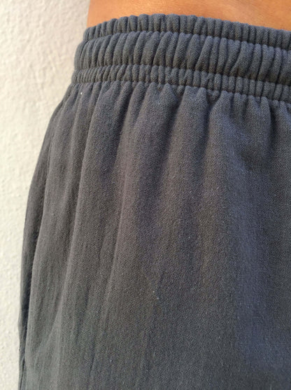 Pantalones de algodón con cordón Gris